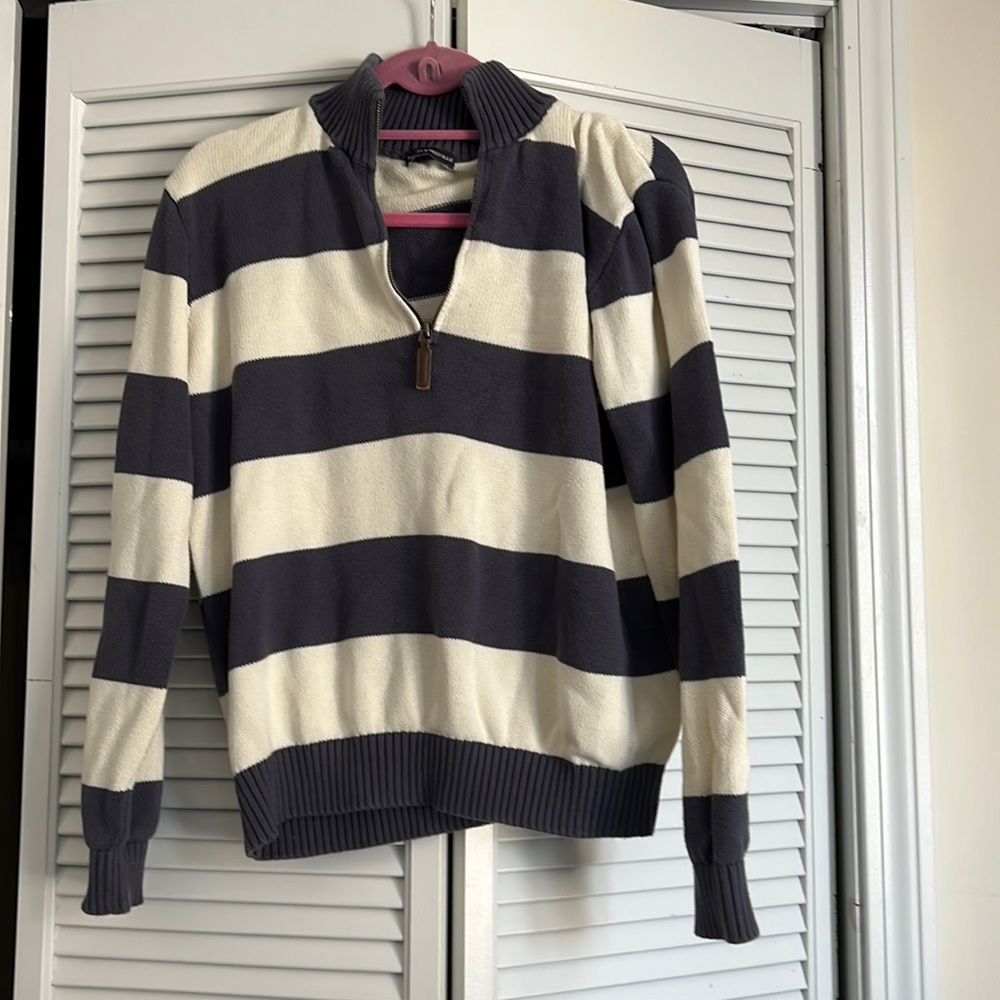 Brandy Melville striped 1/4 zip sweater